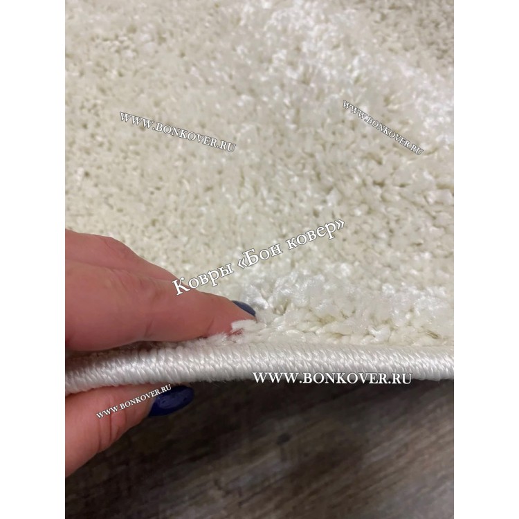 Белый Овальный Ковер С Длинным Ворсом