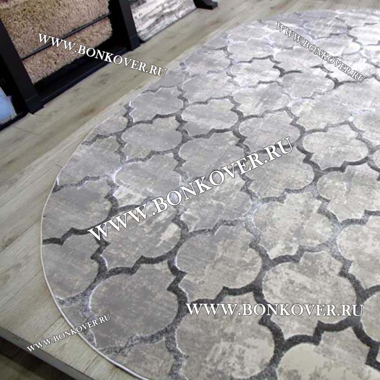 Ковер Турция Современный Дизайн 04 Серый Овал